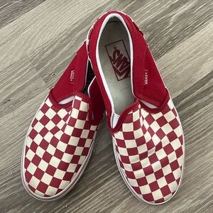 Women’s Red Checker Vans